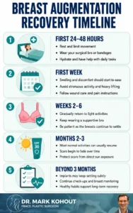 Recovery After Breast Augmentation Surgery - Infographics Mark Kohout