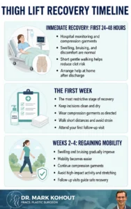 Recovery After A Thigh Lift Infographics - Dr Mark Kohout